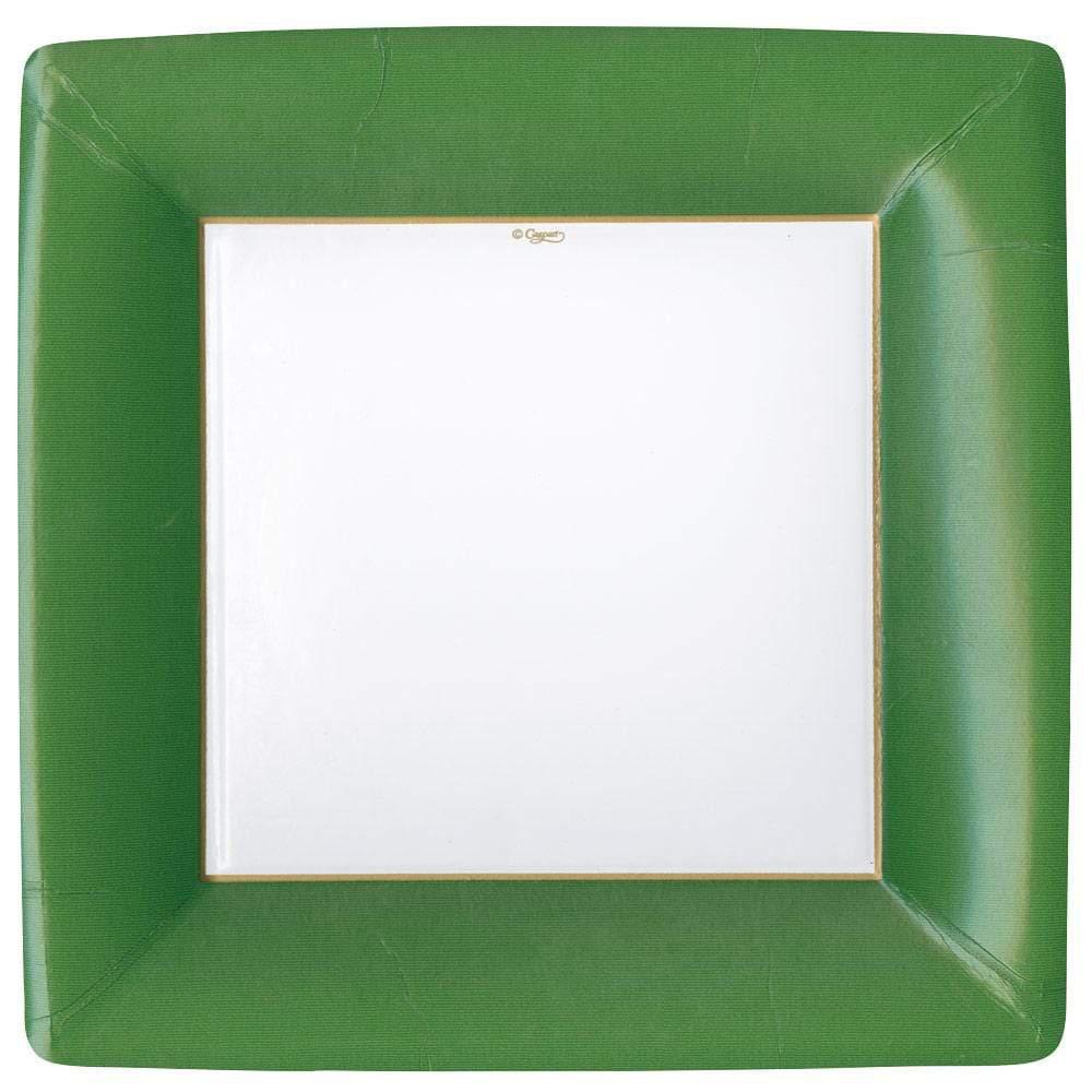 Hunter Green Grosgrain Paper Dinner Plates